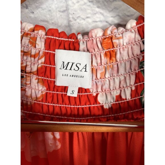 MISA LOS ANGELES Women's Red Floral Off Shoulder Darla Mini Dress Small - Picture 3 of 6